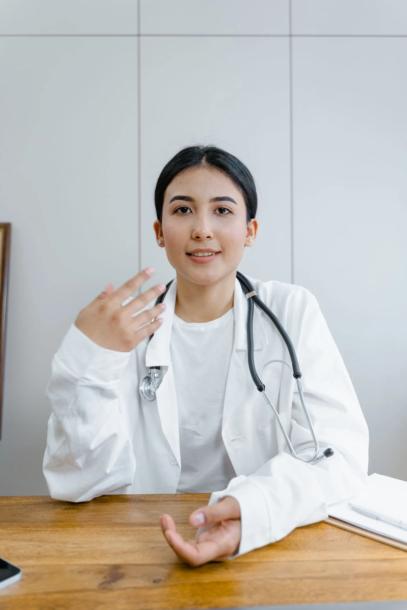 A doctor examining a patient